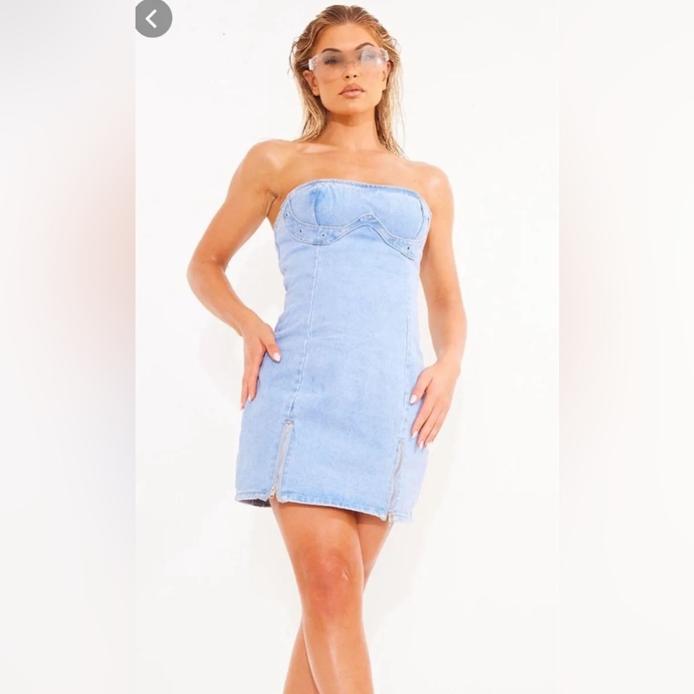 Denim mini dress